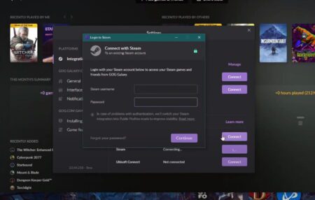 Link GOG Galaxy to Steam