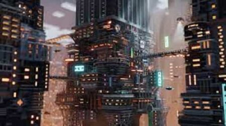 A Minecrafter's Amazing Cyberpunk Skyscraper